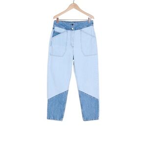 ba&sh Apolo Color Block Ankle Jeans in Blue Jeans size 1/ small
